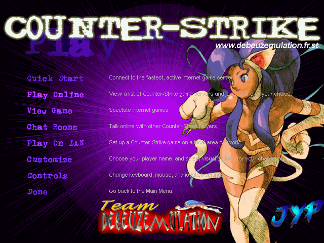 Un screen shot du menu Debeuzemu pour CS